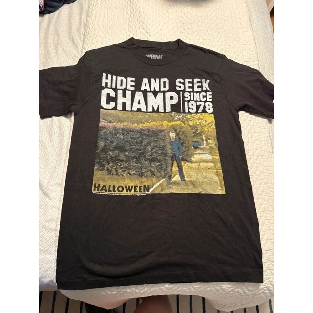 Halloween Hide & Seek Champ Bushes Men's T Shirt Michael Myers 1978 Horror Movie